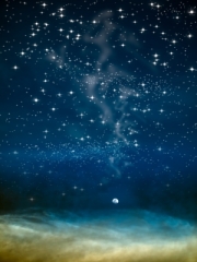 "Night Moon In Big Space" by nuttakit